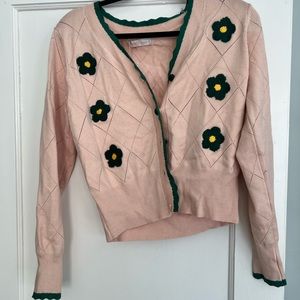 Floral embroidered cardigan